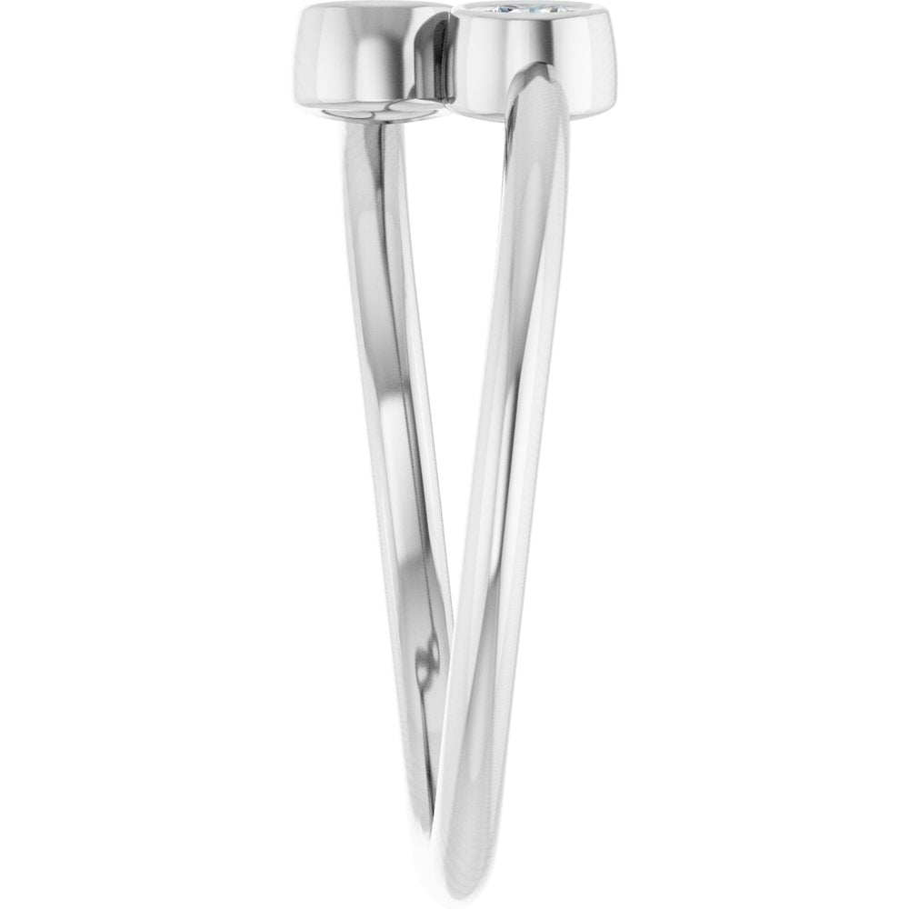 14K White Gold 1/5 CTW Natural Diamond Two-Stone Ring