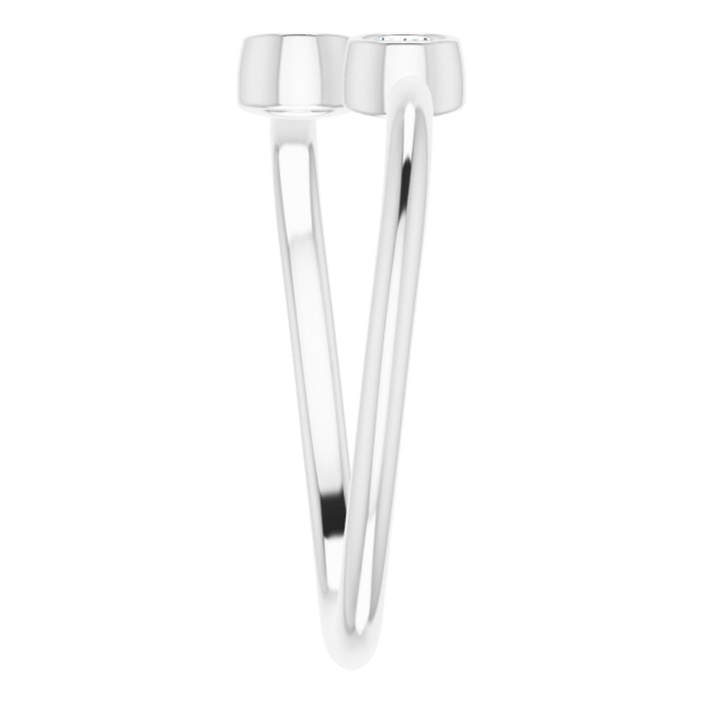 14K White Gold 1/5 CTW Natural Diamond Two-Stone Ring