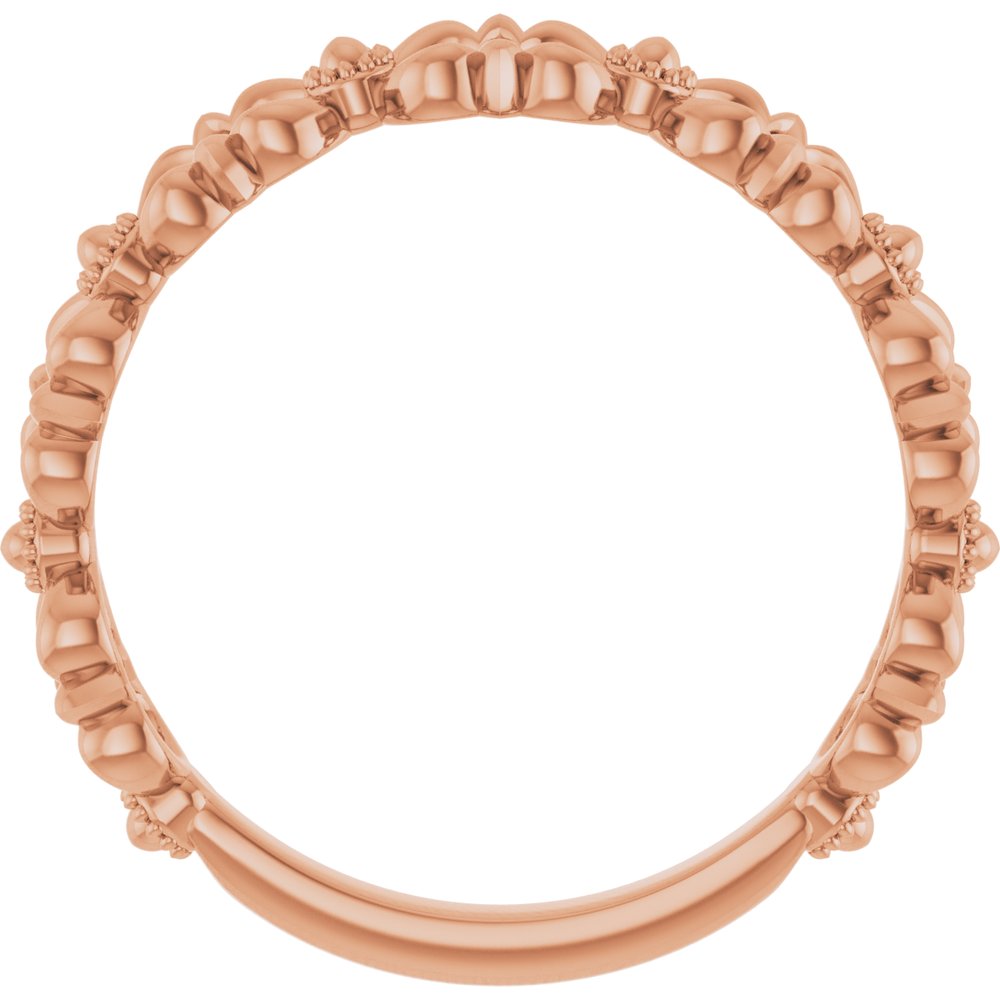 14K Rose Stackable Bead Ring