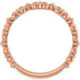 14K Rose Stackable Bead Ring