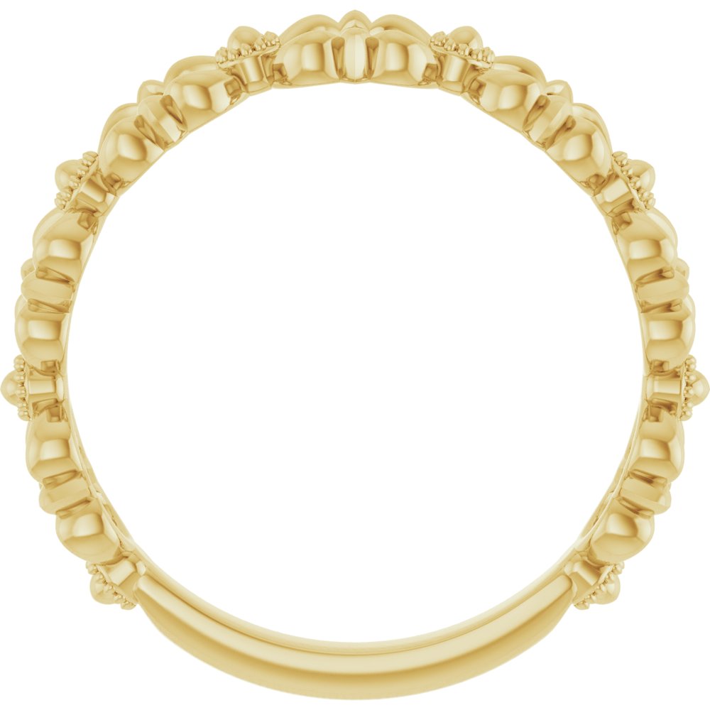 14K Yellow Stackable Bead Ring