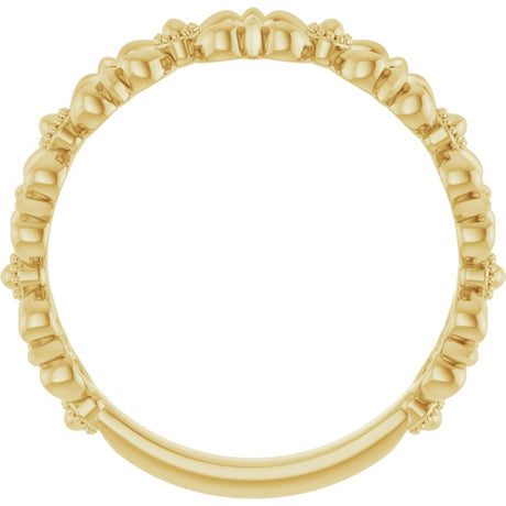 14K Yellow Stackable Bead Ring