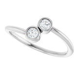 14K White Gold 1/5 CTW Natural Diamond Two-Stone Ring
