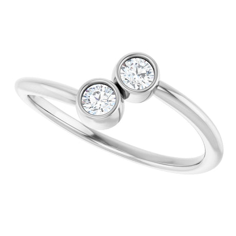 14K White Gold 1/5 CTW Natural Diamond Two-Stone Ring
