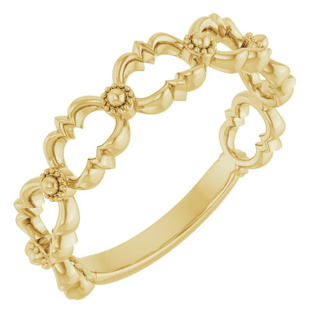 14K Yellow Stackable Bead Ring