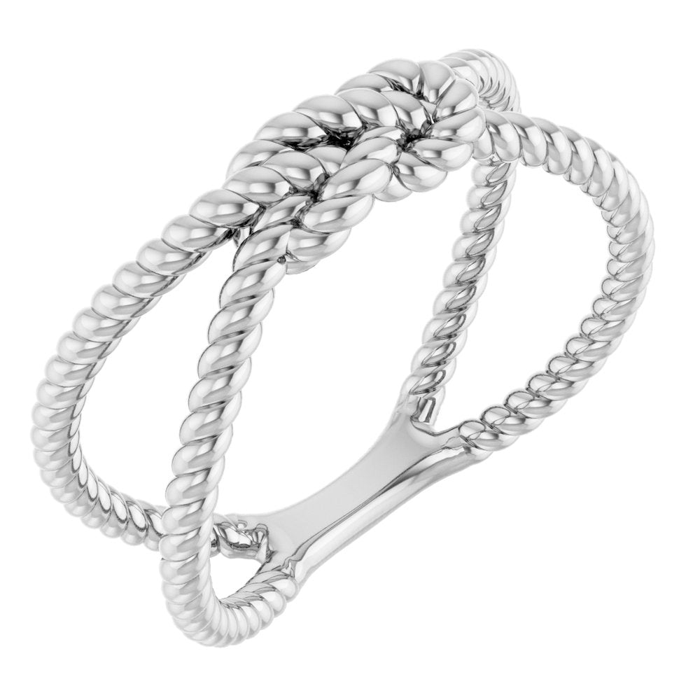 14K White Rope Knot Ring