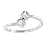 14K White Gold 1/5 CTW Natural Diamond Two-Stone Ring