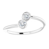 14K White Gold 1/5 CTW Natural Diamond Two-Stone Ring