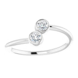 14K White Gold 1/5 CTW Natural Diamond Two-Stone Ring