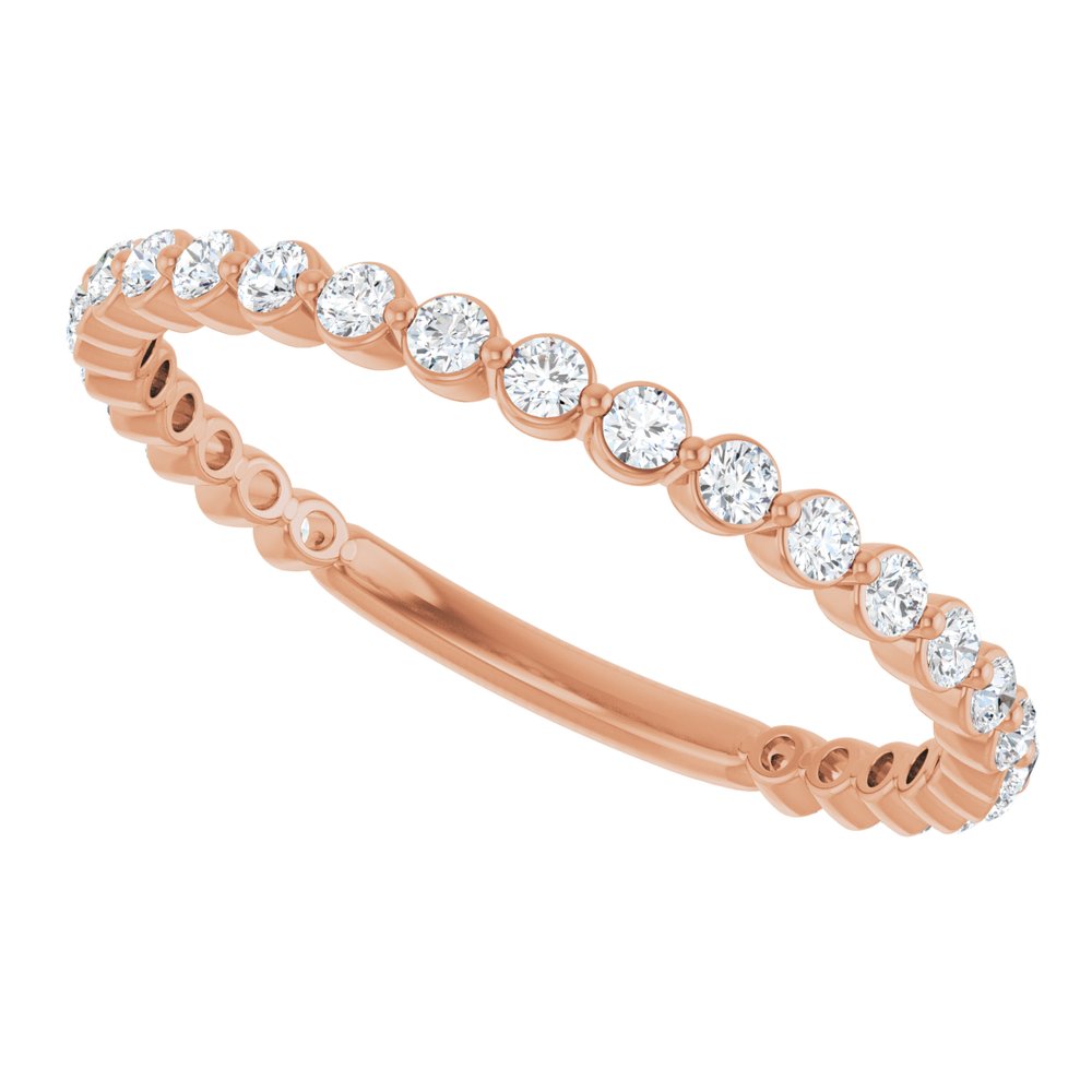 14K Rose 1/3 CTW Natural Diamond Anniversary Band