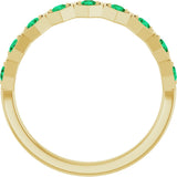 14K Yellow Natural Emerald Stackable Ring