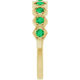 14K Yellow Natural Emerald Stackable Ring
