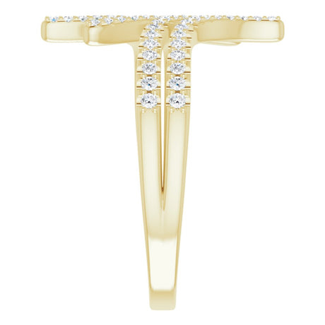 14K Yellow Gold 1/4 CTW Natural Diamond Bypass Ring