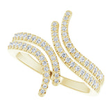 14K Yellow Gold 1/4 CTW Natural Diamond Bypass Ring