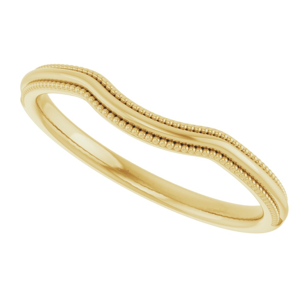10K Yellow Gold Beaded Edge Contour Band