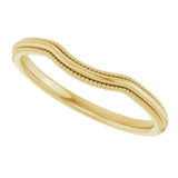 10K Yellow Gold Beaded Edge Contour Band