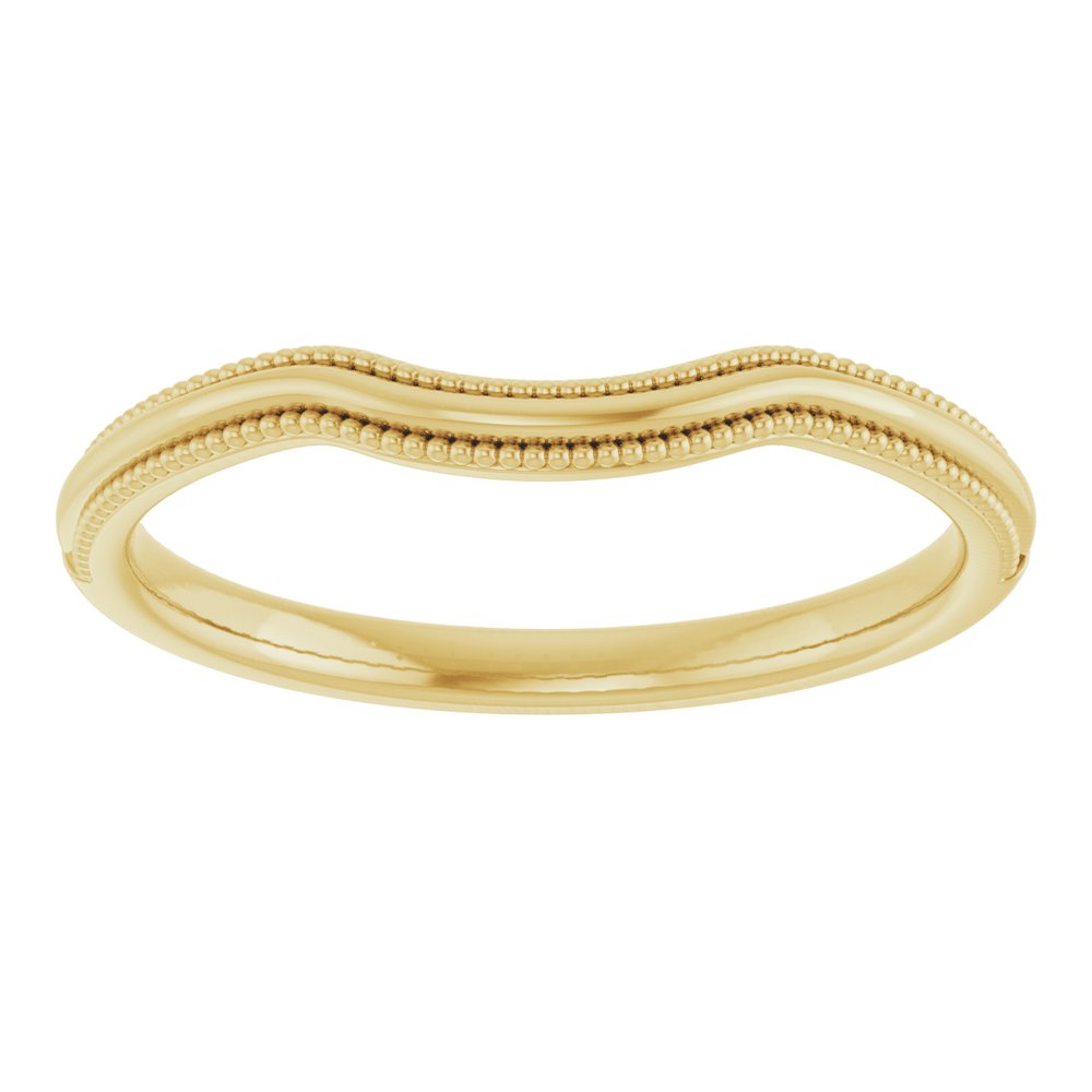 10K Yellow Gold Beaded Edge Contour Band