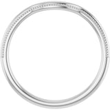 14K White Gold Beaded Edge Contour Band