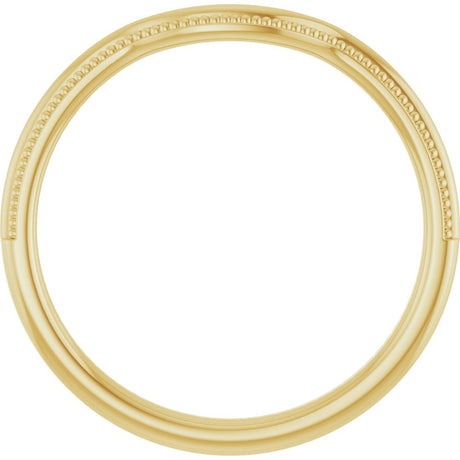 14K Yellow Gold Beaded Edge Contour Band