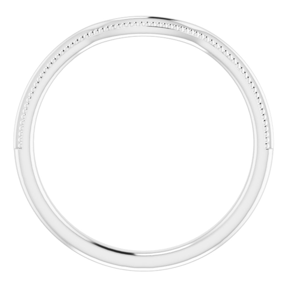 14K White Contour Band