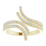 14K Yellow Gold 1/4 CTW Natural Diamond Bypass Ring