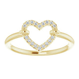 14K Yellow .07 CTW Natural Diamond Heart Ring