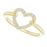 14K Yellow .07 CTW Natural Diamond Heart Ring