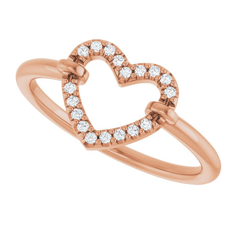 14K Rose Gold .07 CTW Natural Diamond Heart Ring