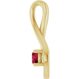 14K Yellow Gold 4 mm Round Lab-Grown Ruby Pendant