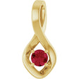 14K Yellow Gold 4 mm Round Lab-Grown Ruby Pendant
