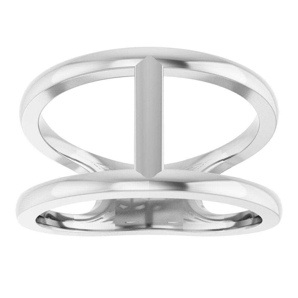 14K White Negative Space Ring