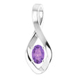 14K White 6x4 mm Oval Natural Amethyst Pendant