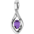 14K White Gold 6x4 mm Oval Natural Amethyst Pendant
