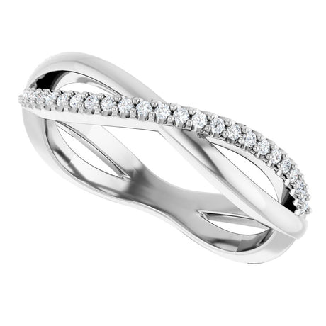 14K White 1/10 CTW Natural Diamond Anniversary Band