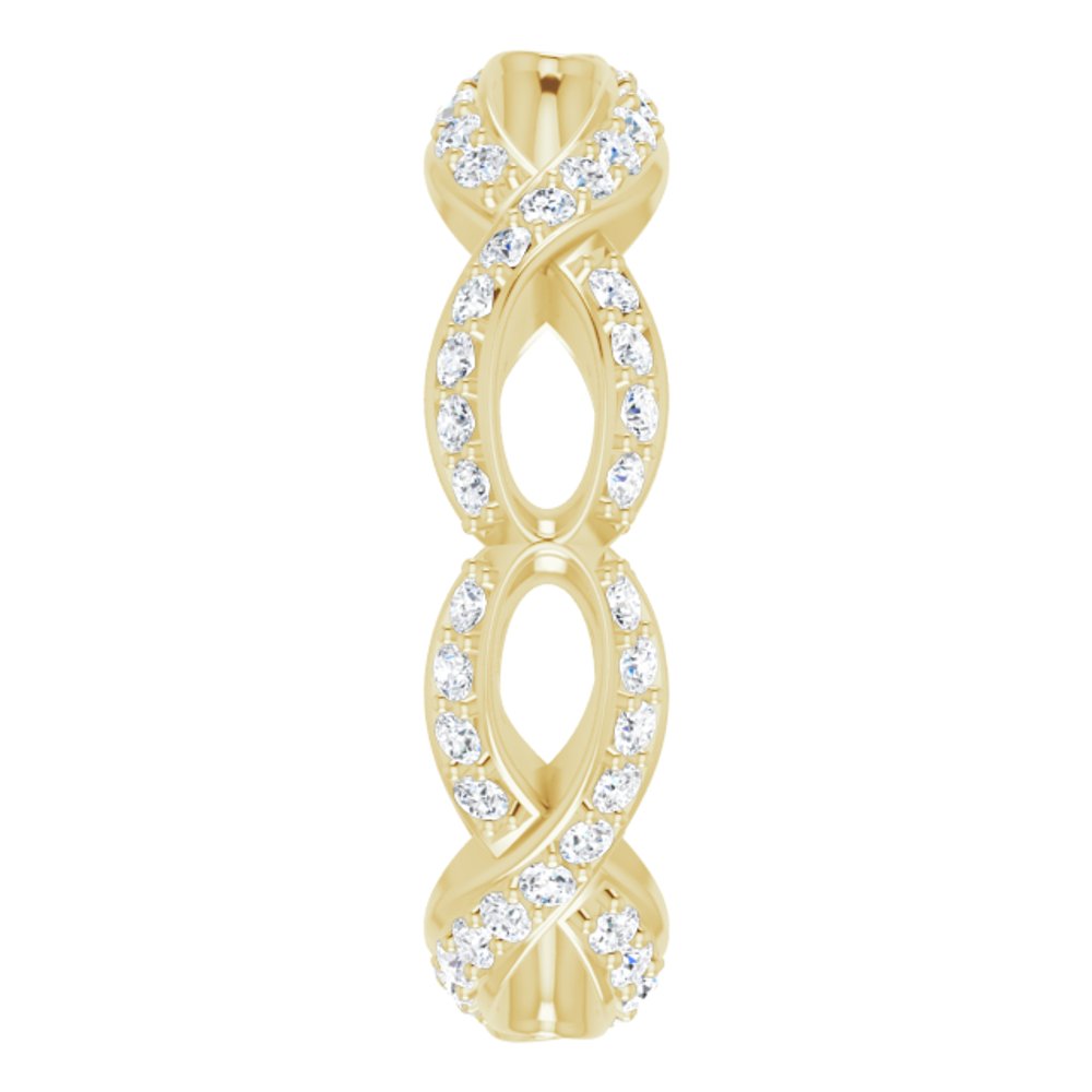 14K Yellow 5/8 CTW Natural Diamond Sculptural Eternity Band Size 8