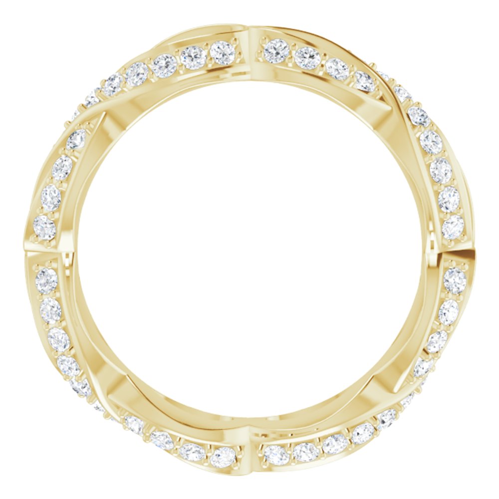 14K Yellow 5/8 CTW Natural Diamond Sculptural Eternity Band Size 8