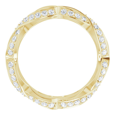 14K Yellow 5/8 CTW Natural Diamond Sculptural Eternity Band Size 8