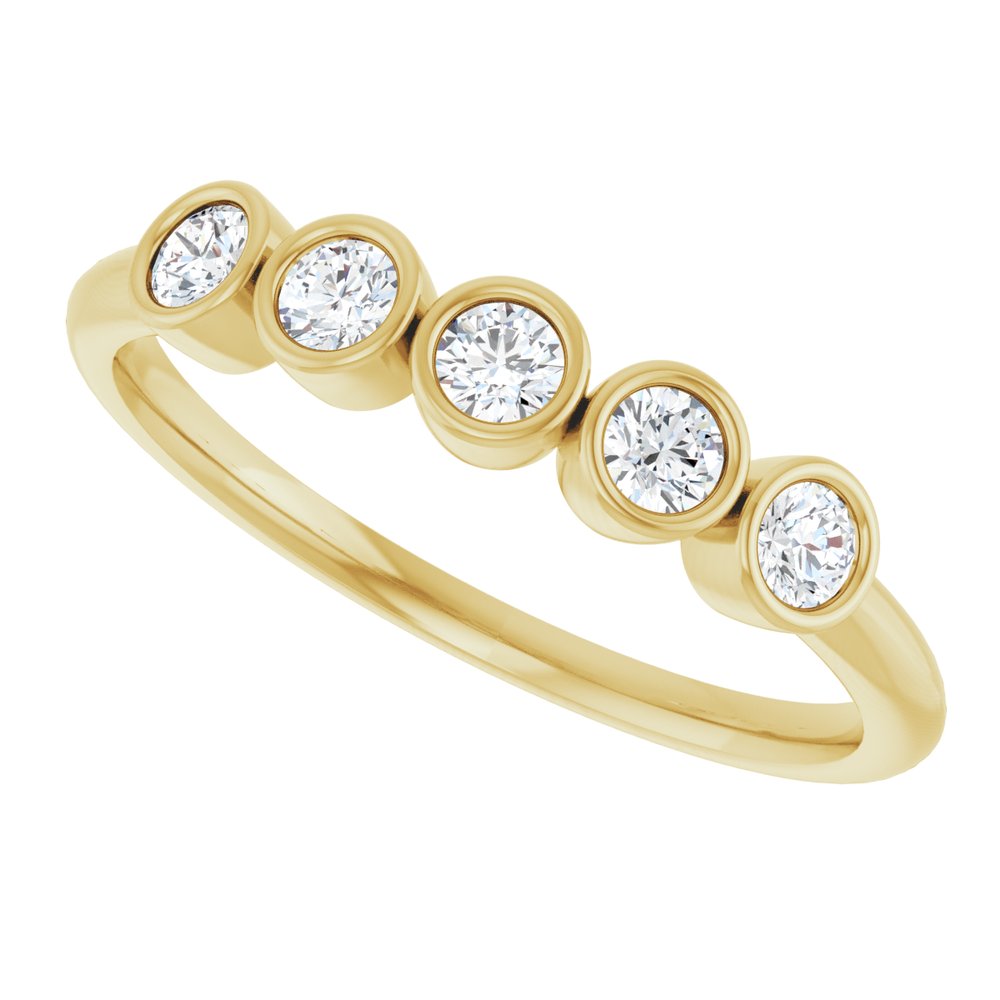 14K Yellow 1/3 CTW Natural Diamond Five-Stone Ring