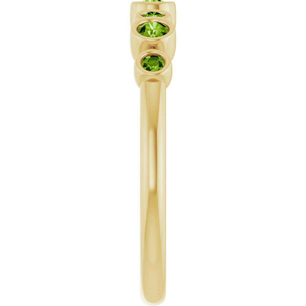14K Yellow Gold Natural Peridot Bezel-Set Ring