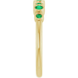 14K Yellow Gold Lab-Grown Emerald Bezel-Set Ring  