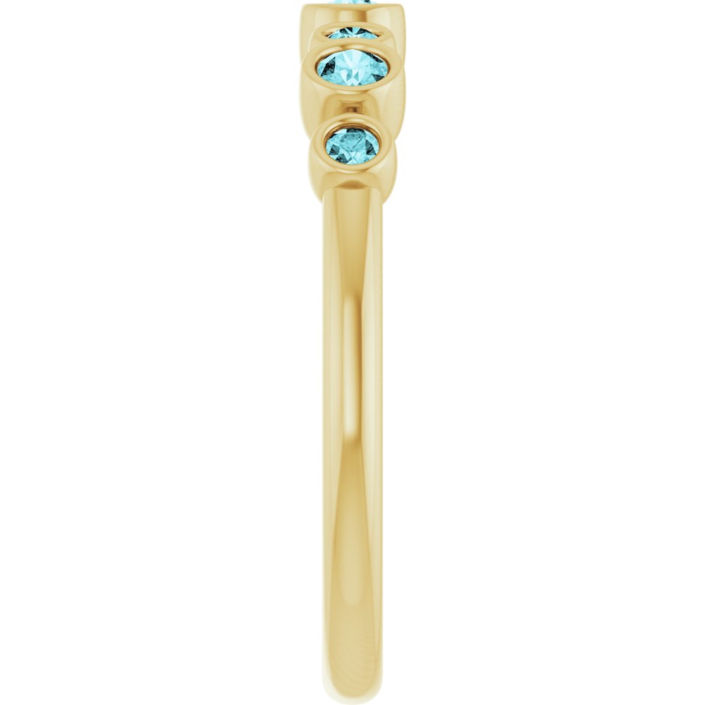 14K Yellow Natural Blue Zircon Bezel-Set Ring