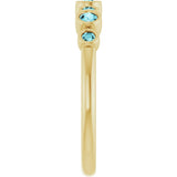 14K Yellow Natural Blue Zircon Bezel-Set Ring
