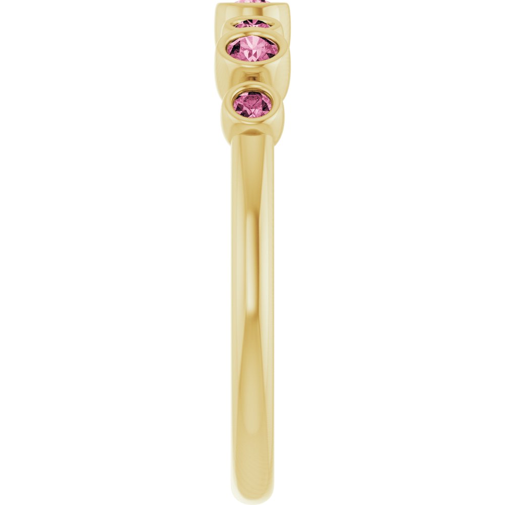 14K Yellow Natural Pink Tourmaline Bezel-Set Ring