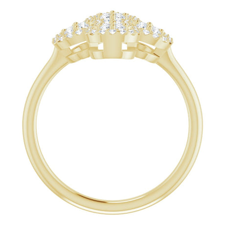 14K Yellow Gold 1/2 CTW Natural Diamond Clover Ring