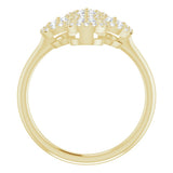 14K Yellow Gold 1/2 CTW Natural Diamond Clover Ring