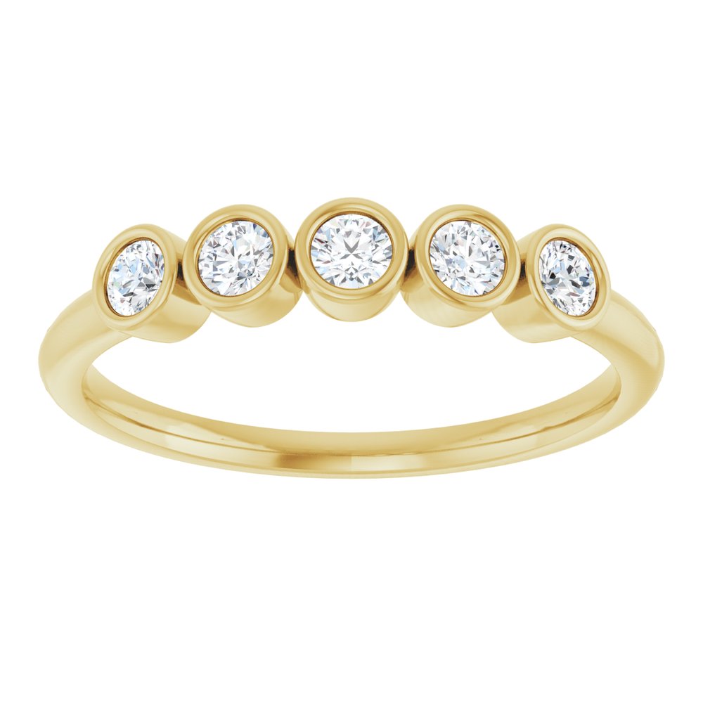 14K Yellow 1/3 CTW Natural Diamond Five-Stone Ring