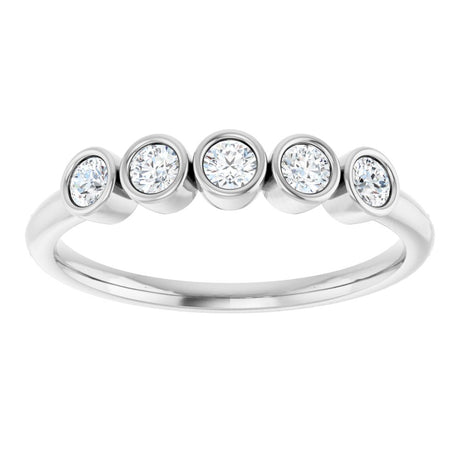 14K White 1/3 CTW Natural Diamond Five-Stone Ring