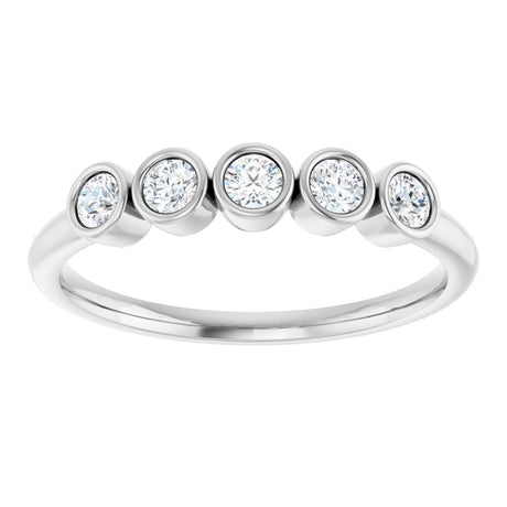 14K White Gold 1/3 CTW Natural Diamond Five-Stone Ring