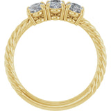 14K Yellow 3 CTW Lab-Grown Diamond Three-Stone Ring