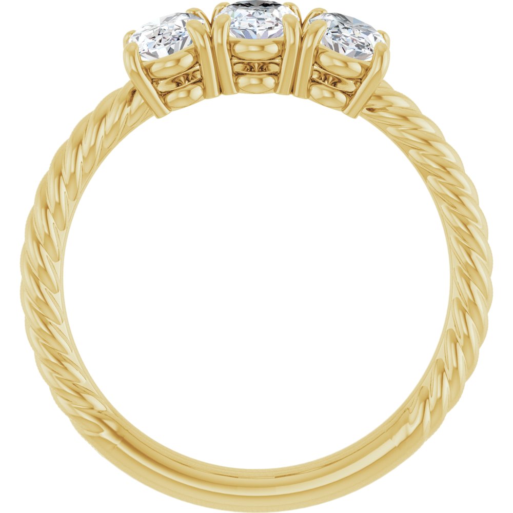 14K Yellow Gold 1 1/5 CTW Lab-Grown Diamond Three-Stone Ring